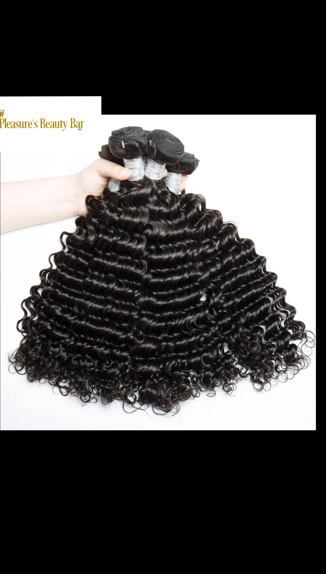 Deep Wave Indian Remy Human Hair Bundles with Closure